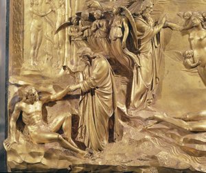 Creation of Man, Doors of Paradise, 1425-52 (forgylt bronse)